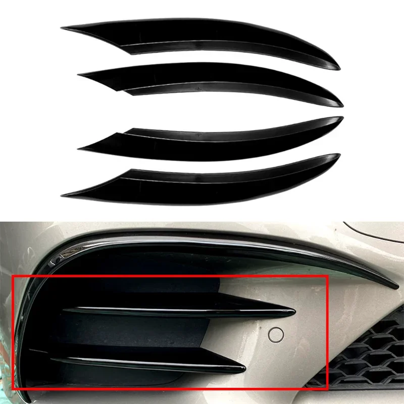 Car Front Bumper Fog Light Lamp Decor Cover Trim For Mercedes Benz AMG W205 C-Class C200 C260 Sport Edition 2019 2020 2021