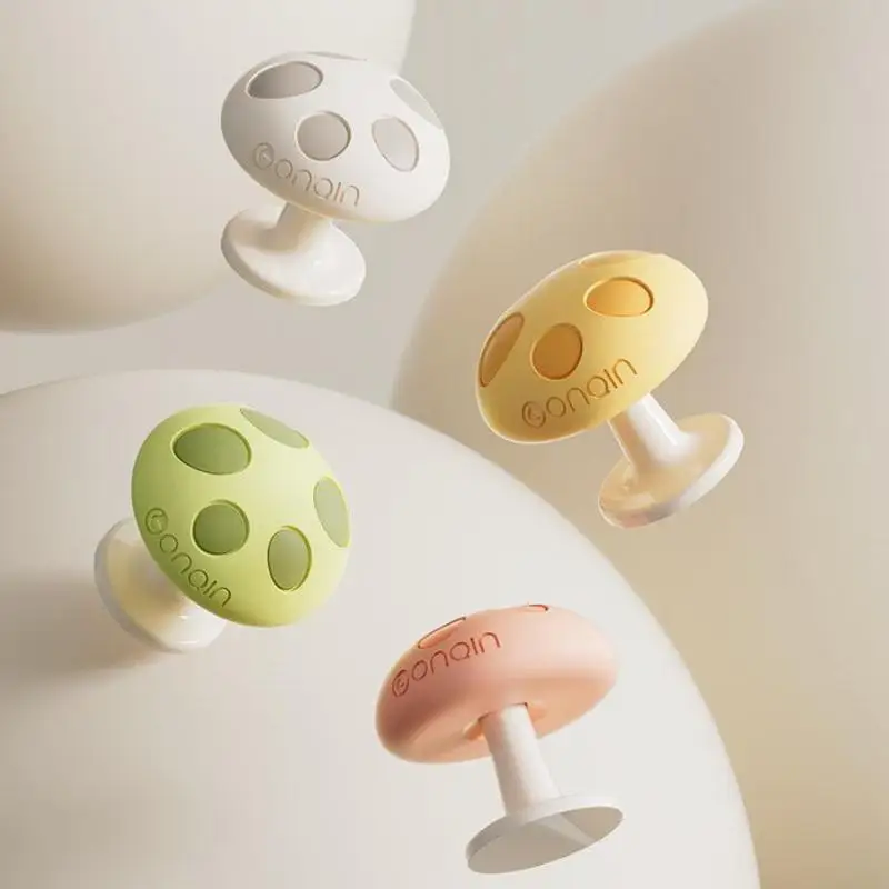 

2Pcs Mushroom Shape Toilet Flush Button Silicone Cute Design Water Resistant Easy Fit for Bathroom Refurbishing