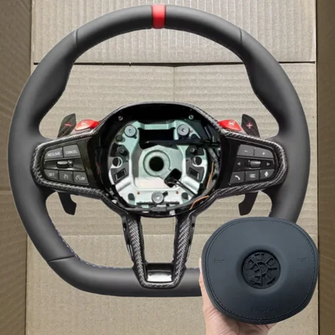 Custom Racing Leather Steering Wheel Suitable For BMW F30 F10 F21 F22 F15 F16 F31 F20 F32 F33 F34 F32 F36 M3 M5 M6 Wholesale
