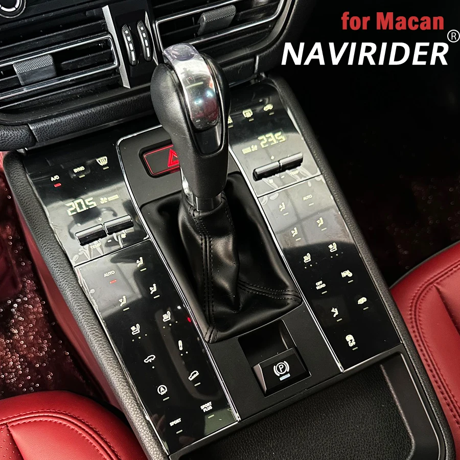 

Декоративная накладка на панель АС для Porsche Macan 2010-2021, панель переключения передач, центральная консоль, кнопки интерьера, черная