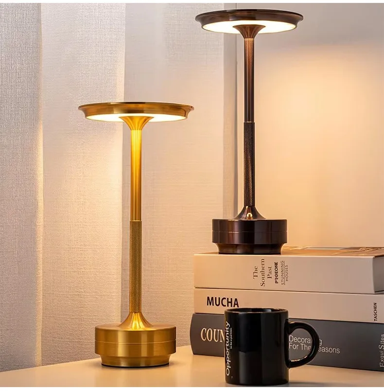 GGbingo USB Rechargeable LED Desk Lamp Touch Dimming Portable Desk Light Coffee Shop Vintage Decoration Atmosphere Light