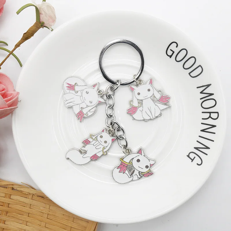 سلسلة مفاتيح أنيمي تأثيري Puella Magi Madoka Magica ، حاضنة كرتون لطيفة ، قلادة Qbay ، حقيبة حلقة مفاتيح ، إكسسوارات سيارة ، هدايا المشجعين