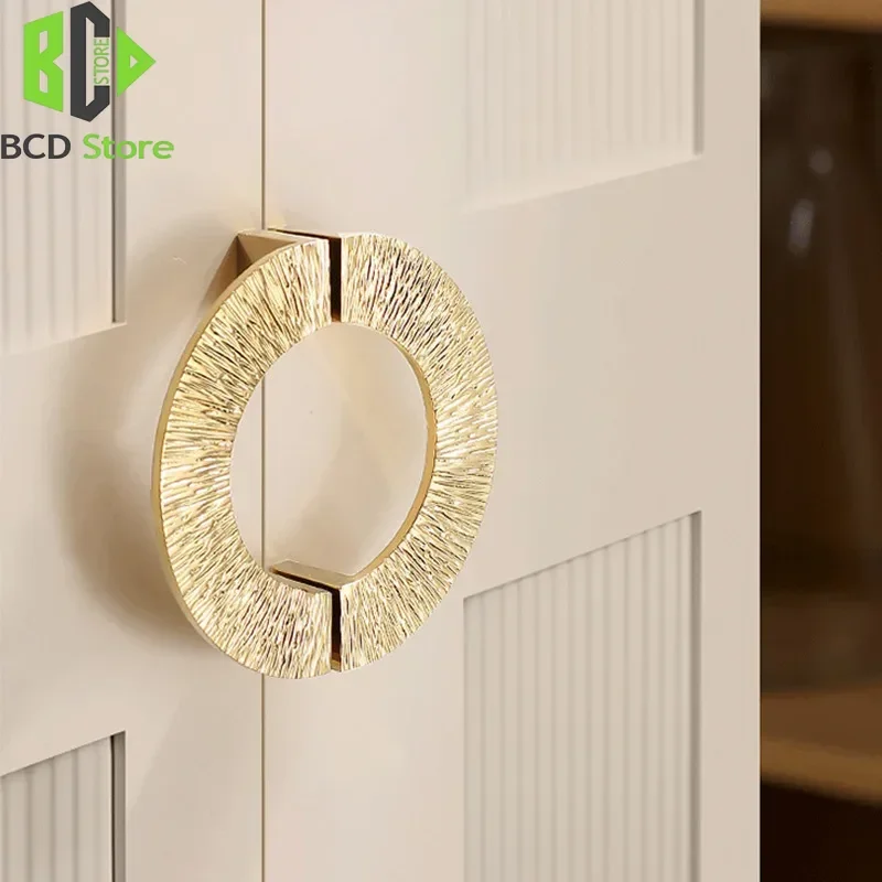 BCD Brass Kitchen Cabinet Door Handles Wardrobe Cabinet Gold Door American Light Luxury Drawer Single Hole Handles For Furniture