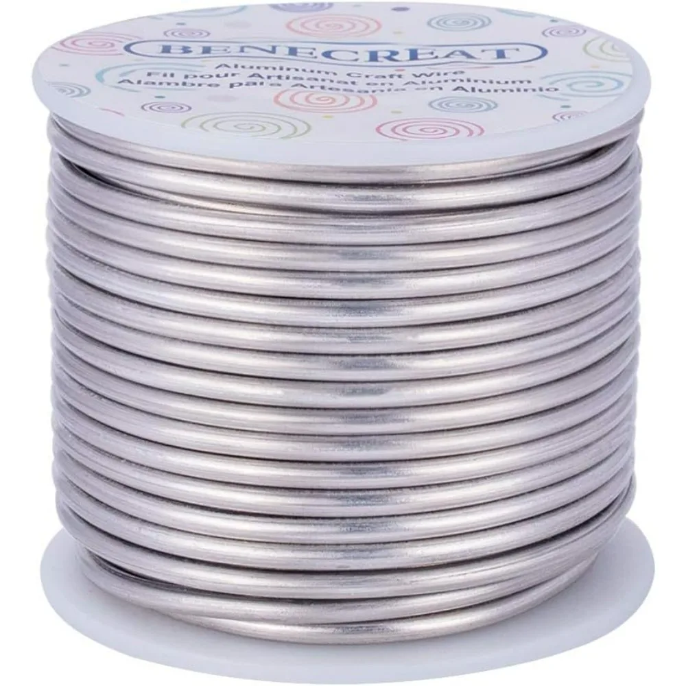 9 Gauge 55FT Tarnish Resistant Jewelry Craft Wire Bendable Aluminum Sculpting Metal Wire for Jewelry Craft Beading Work