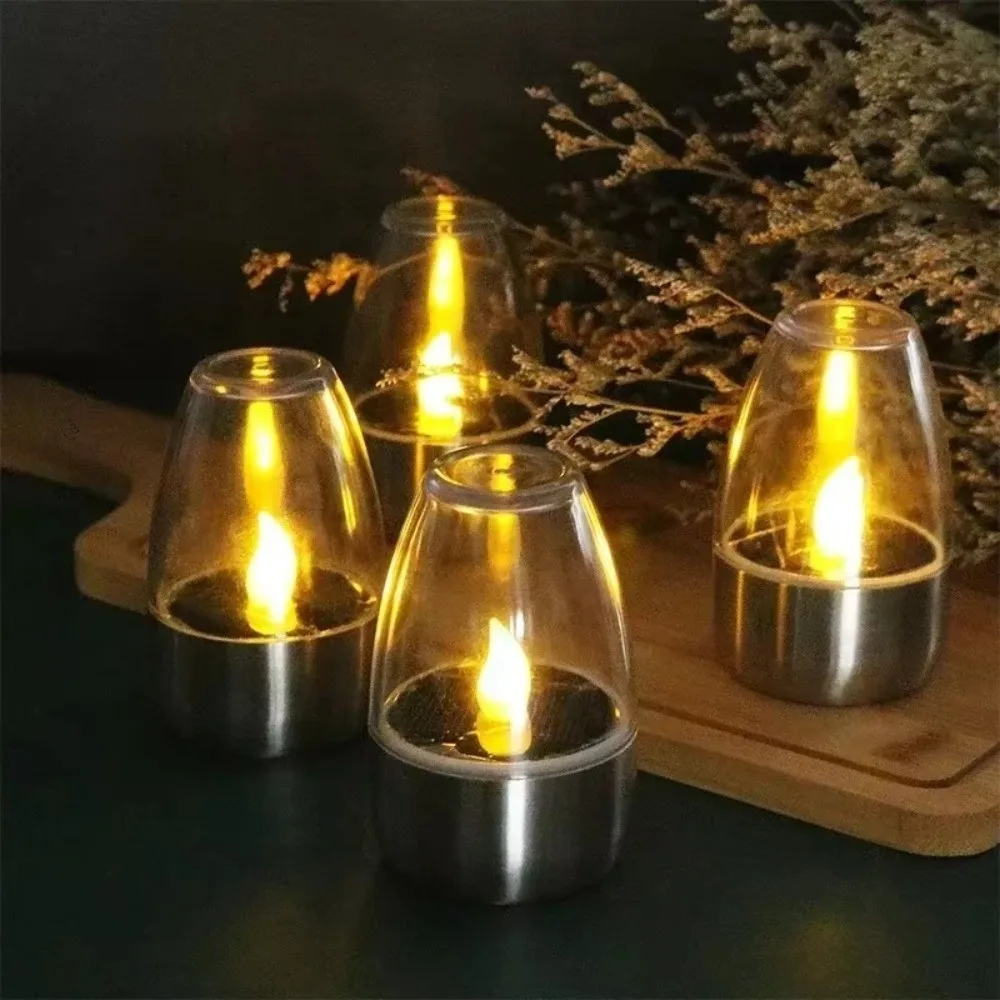

Stainless Steel Solar Candles Light LED Light Night Light Flameless Solar Candles Waterproof Design Solar Lamp