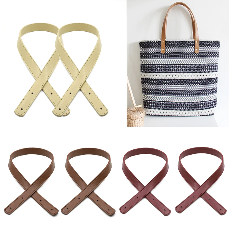 

2pcs 60cm PU Leather Bag Strap Replacement Handles for Women Girls DIY Shoulder Handbag Tote Straps Handmade Bags Accessories