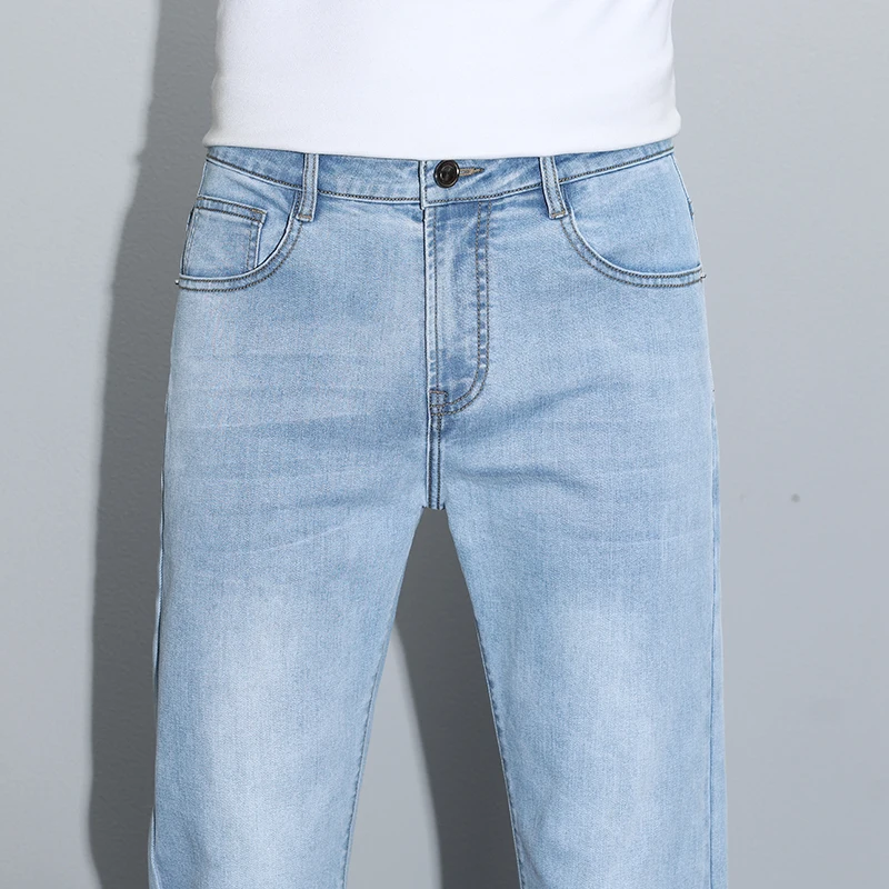 2026 New Trend Brand Spring Versatile High-end Men's Casual Long Pants Men's Jeans Straight Slim Denim