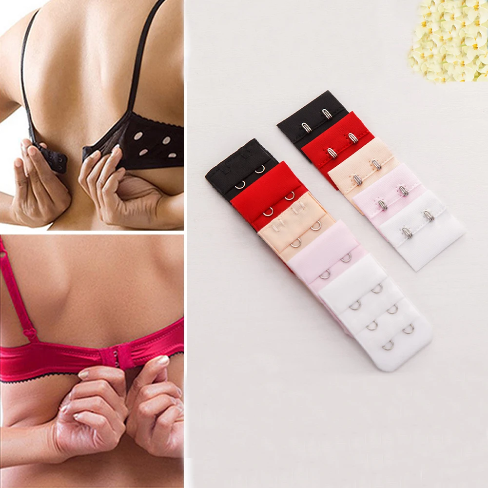 Elastic Bra Extended Buckle Lengthened Adjustable Underwear Buckle Two Buttons On The Back 3 Hooks Replacement Extender Strap