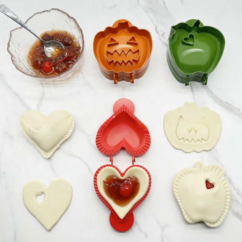 Christmas Fall Hand Pie Molds Fruit Pie Mould Dough Press Mold Baking Pastry Tool for Christmas Party Pumpkin Apple Heart