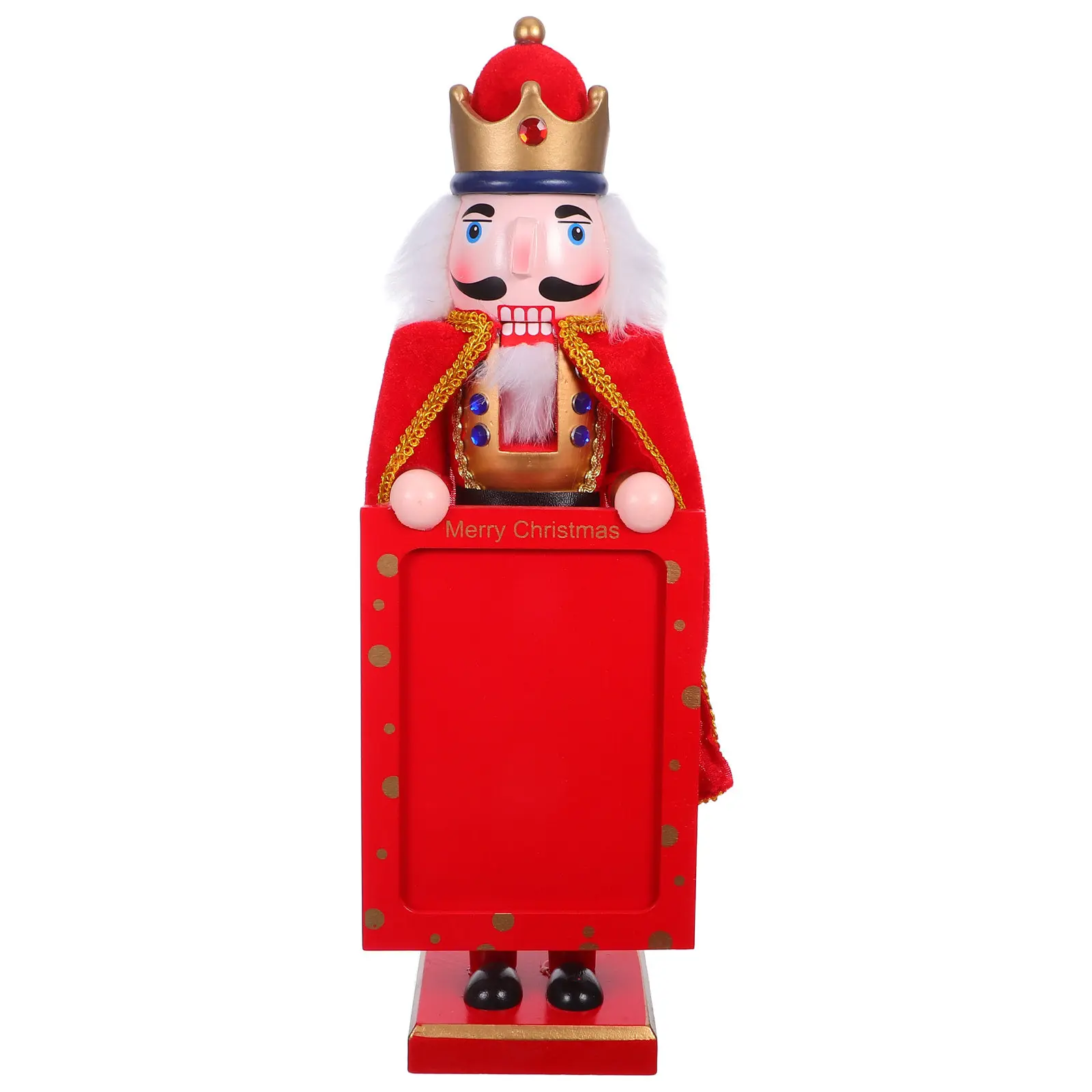 

38Cm Nutcracker Wood Figure - Elegant Christmas Home Decor Handcrafted 15 Inch Holiday Centerpiece Traditional Tabletop Display