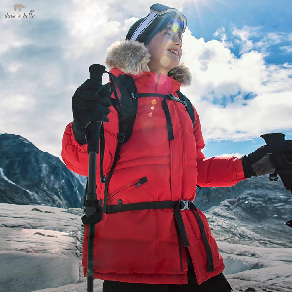 ديف بيلا الأحمر الفتيان رشاقته أسفل سترة سترة عيد الميلاد الأطفال الشتاء الدافئة مقنعين معاطف مقاوم للماء أبلى الملابس DK4243523