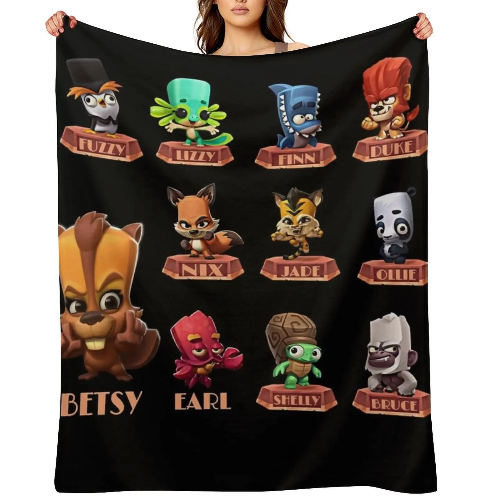 

Mens My Favorite Zooba Battle Arena Royale Characters N 01 Zoo Gifts For Fan Throw Blanket Bed linens wednesday Plush Blankets