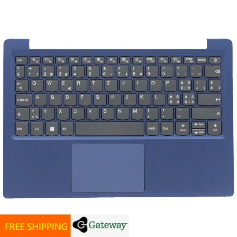 

SWS Swiss Blue Keyboard Upper Case Palmrest Shell Cover For Lenovo Ideapad 130S S130 11 11IGM 120S 11IAP Winbook 5CB0R61276