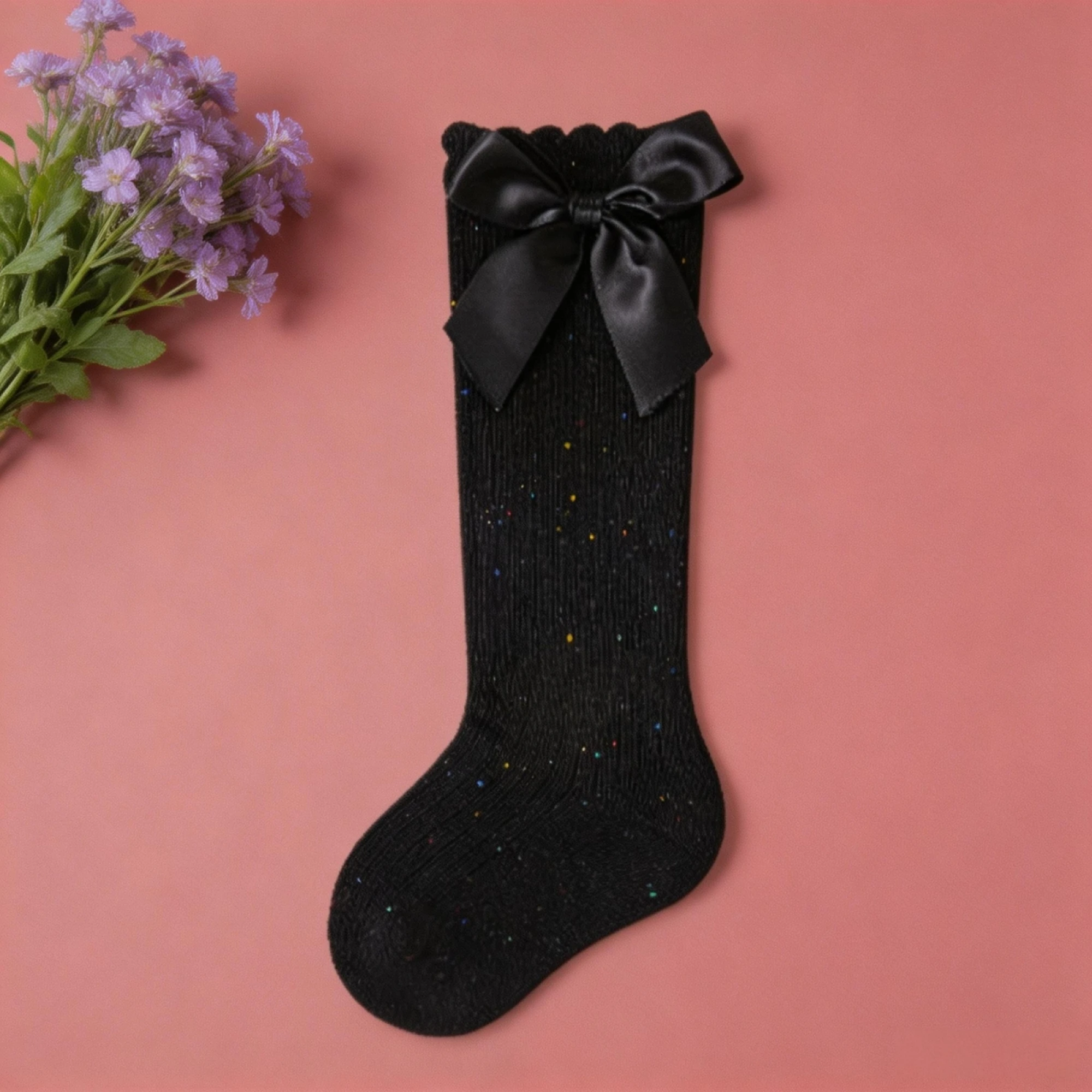 Little Girls Knee High Socks Big Bow Decor Mid Tube Princess Socks
