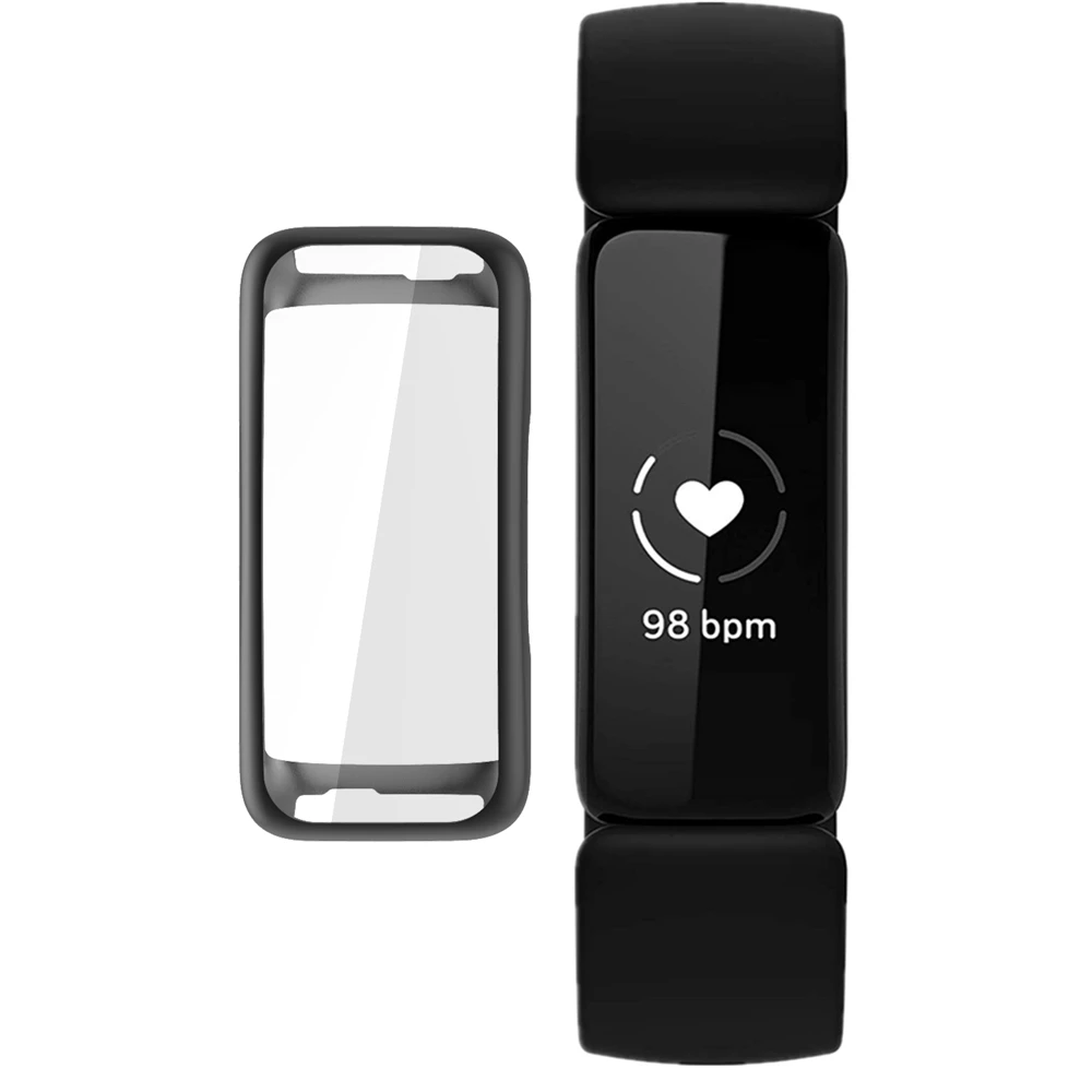 Fitbit Inspire 2 용 소프트 TPU 스마트 워치 케이스 커버, 쉘 엣지 프레임, 전체 화면 보호대, 보호 범퍼 액세서리