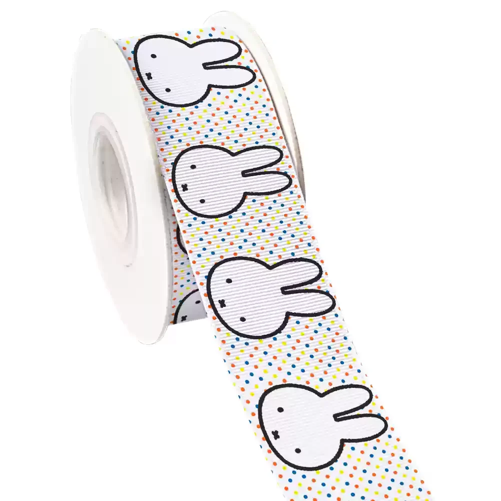 Ruban fileté imprimé de documents, accessoires de cheveux mignons, motif de nœud, accessoires de bricolage Kawaii, cadeau de Noël, lapin ATA FFY