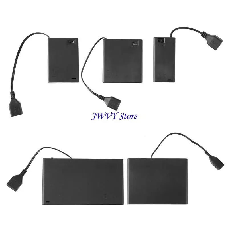 573A 2/3/4/6/8 Slot AA Battery Case Storage Box Case USB Battery Box with Switches