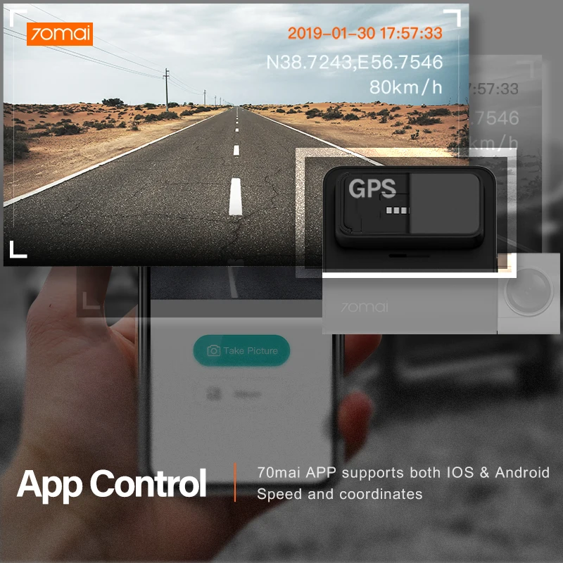 Global Version 70mai Dash Cam Pro Plus A500S 1944P Car DVR Set in