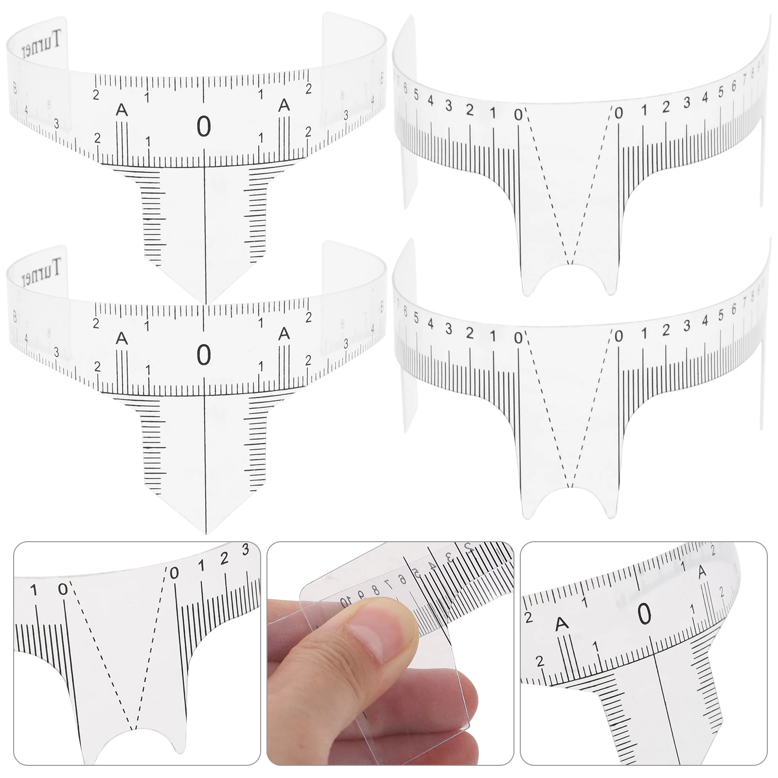 

10Pcs Eyebrow Face Rulers Flexible Durable Shape Positioning Tools for Precise Measuring Nose Bridge Eyebrow Ruler