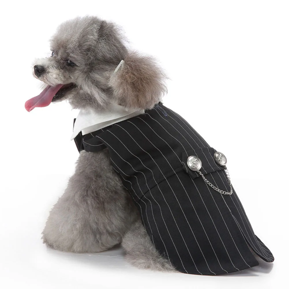 

Tuxedo Stylish Puppy Formal Wear Polyester Wedding Party Clothes Comfortable Dog Dress Bow Tie Black White Pet Clothing Dog