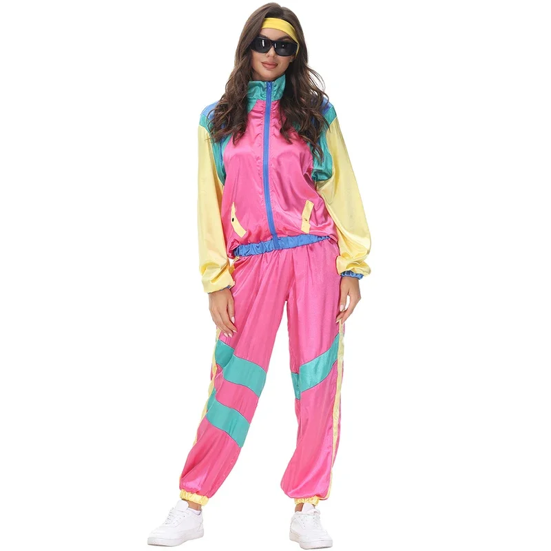 SN55Halloween Coppie Costumi Hippie per Donna Uomo Vintage Anni '70 Anni '80 Rock Disco Abiti Cosplay Hip Hop Disco Hippie Costume $ @ 1w