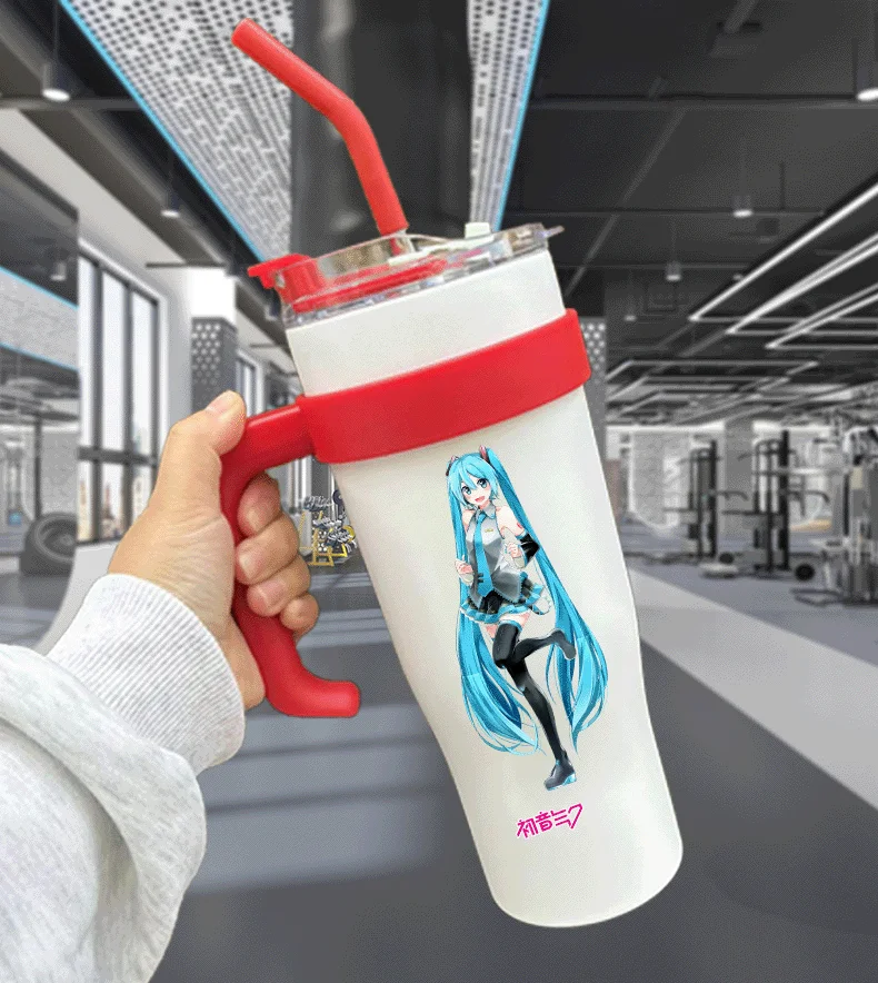 Animation Hatsune Miku 40oz Disney portable stainless steel ice breaker large capacity cold cup outdoor sports water cup