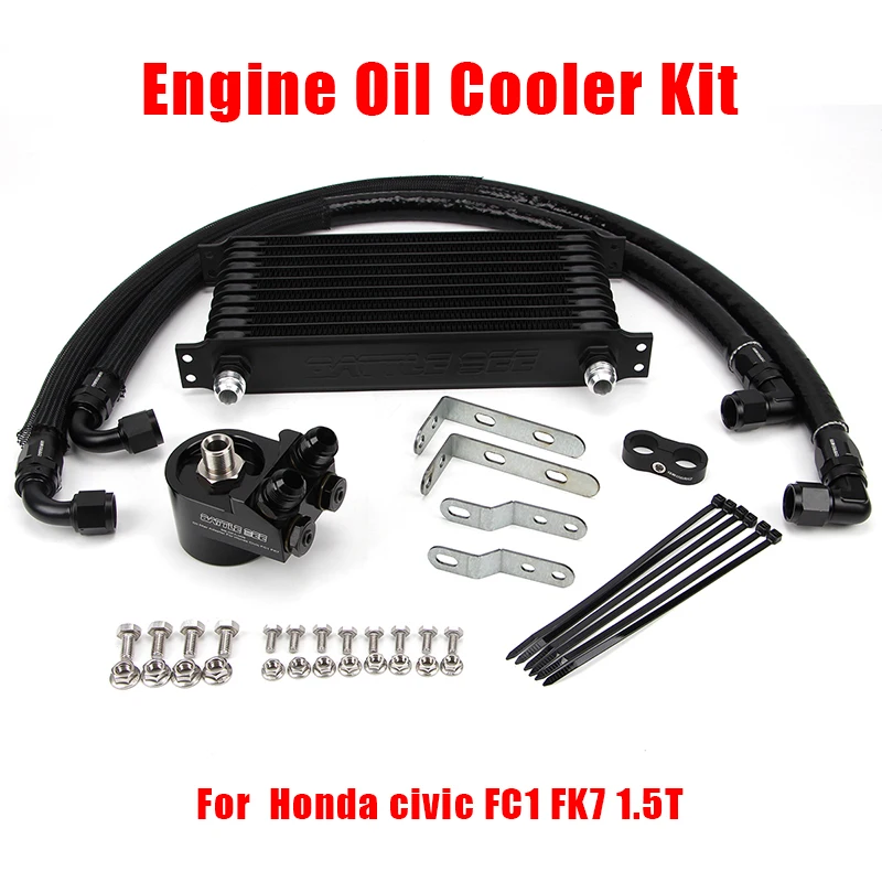 

BATTLE BEE Car Engine Oil Cooler Kit Radiator AN10 Oil Filter Sandwich Adapter For Honda civic FC1 FK7 1.5T BB-OCK-134
