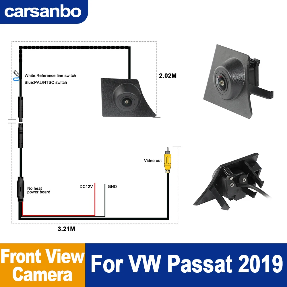

Carsanbo Car Camera For VW 2019 Passat Front View OEM Camera Sedan HD Wide Angle 150° Fisheye Night Vision Camera