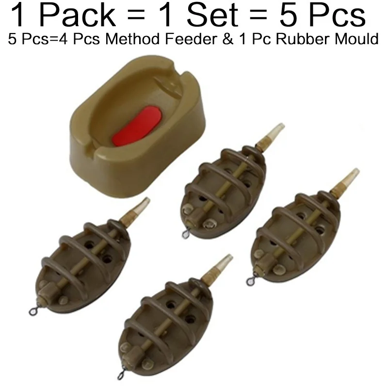 FLYSAND 1 Set Outdoor Fish Tackle Inline Method Feeder Mould Bait Thrower Bait Plumb Set Carp Fishing Bait Holder Tool Accessory image 6