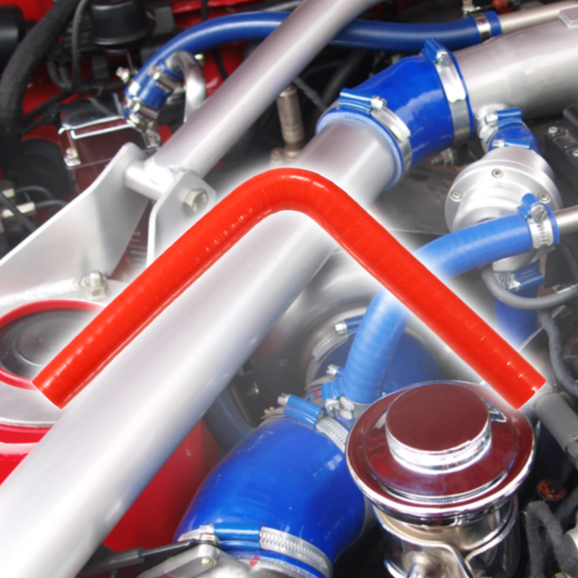 UXCELL 90 درجة 9.5/11/13/16/19/22/25/28/32/35/40/45/48/54 مللي متر الكوع سيليكون خرطوم المقرنة المبرد أنبوب 150*150 مللي متر الأحمر