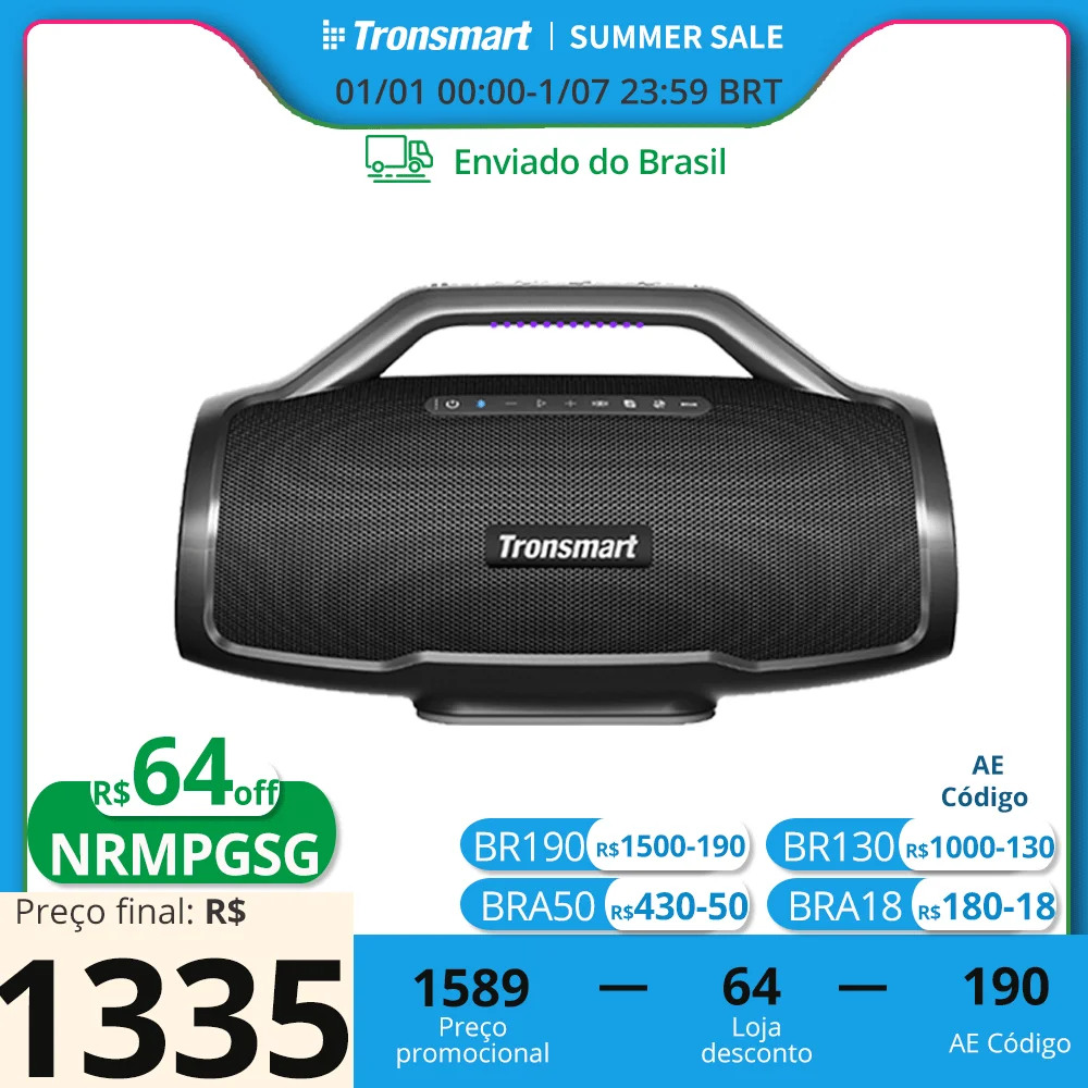 Tronsmart Bang Max Bluetooth Speaker 130W Speaker with 3 Way Sound System, Sync Up 100+ Speakers, APP Control, Guitar/Mic Input