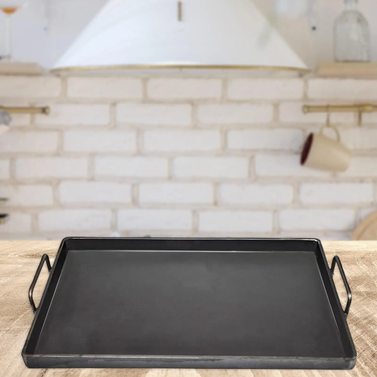 1 Pc Cast Iron Cooking Griddle Cookware Grilling Pan Stove Top Griddle Frying Pan for Outdoor Roasting Camping Parties Gas Grill