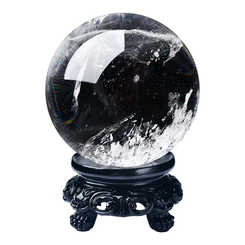 Wholesale Natural White Crystal Ball Crystal Rough Stone Feng Shui Ornament Opening Home Furnishing