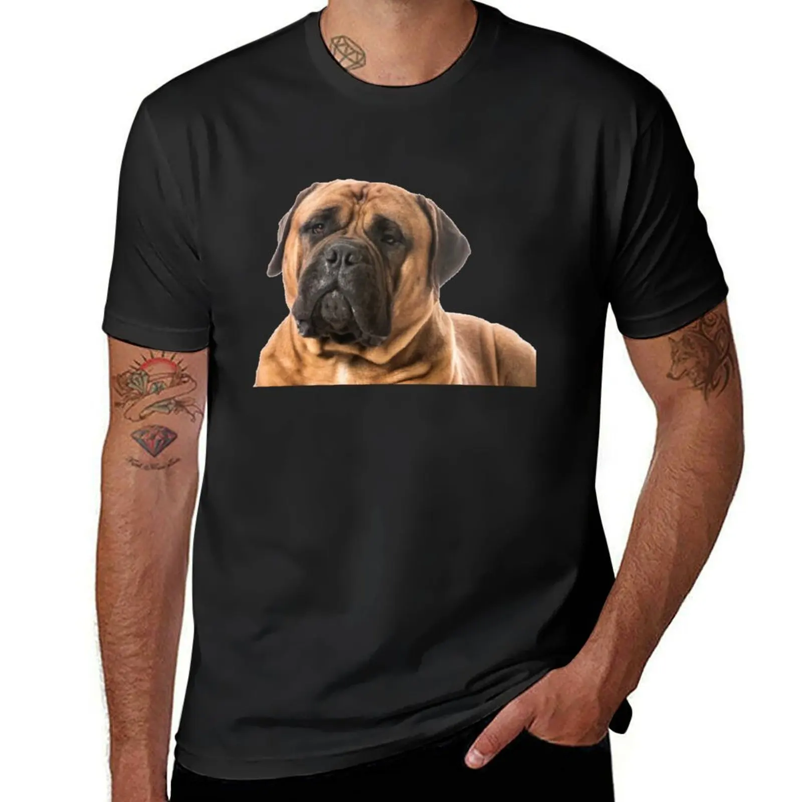 Bullmastiff Dog Portrait T-Shirt boys animal print sports fans tops summer tops heavyweight t shirts for men