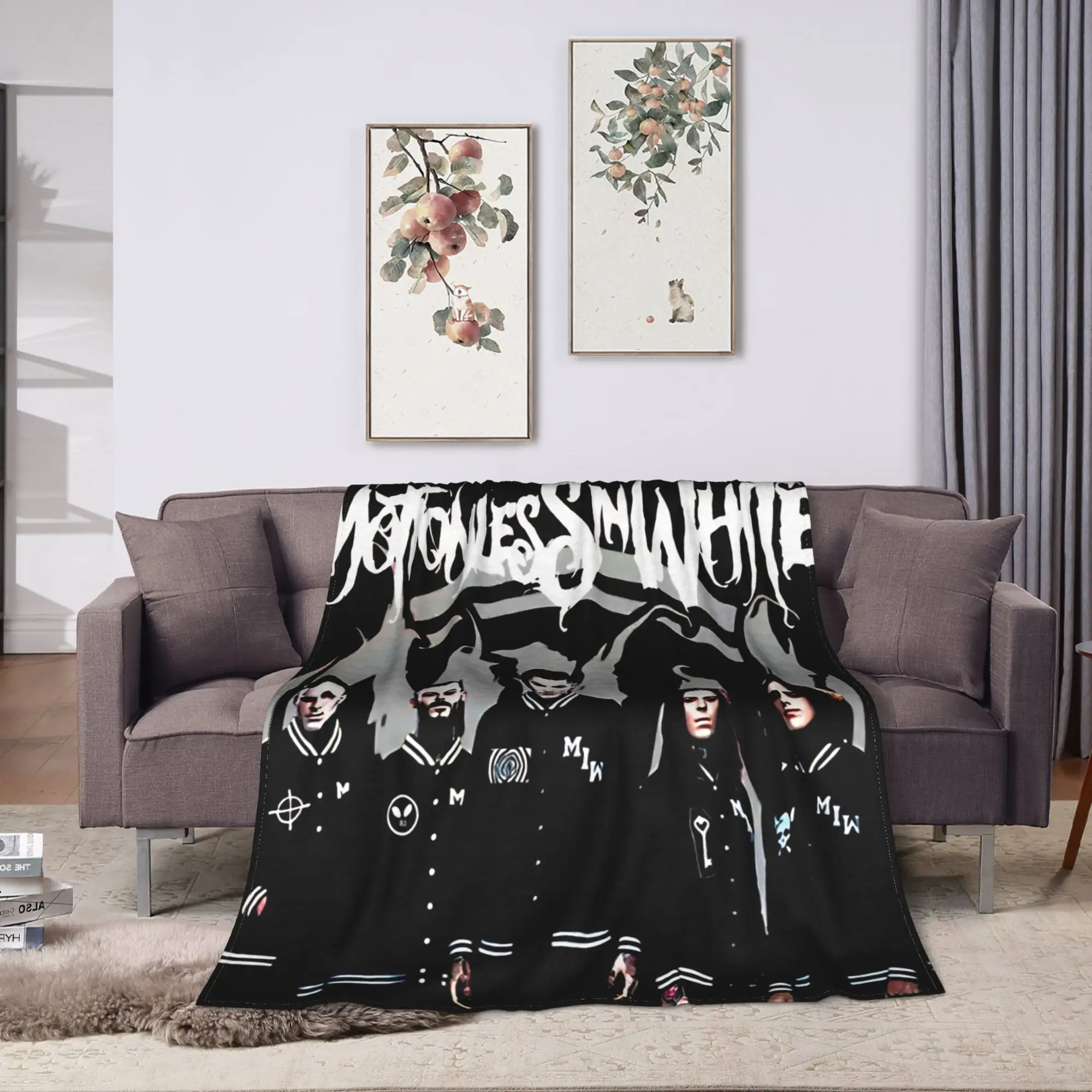 Five Sekawan  Motionless In White Music Band Plush Blankets Flannel Bedding Throws For Couch Bed Super Warm Bedspread Gift