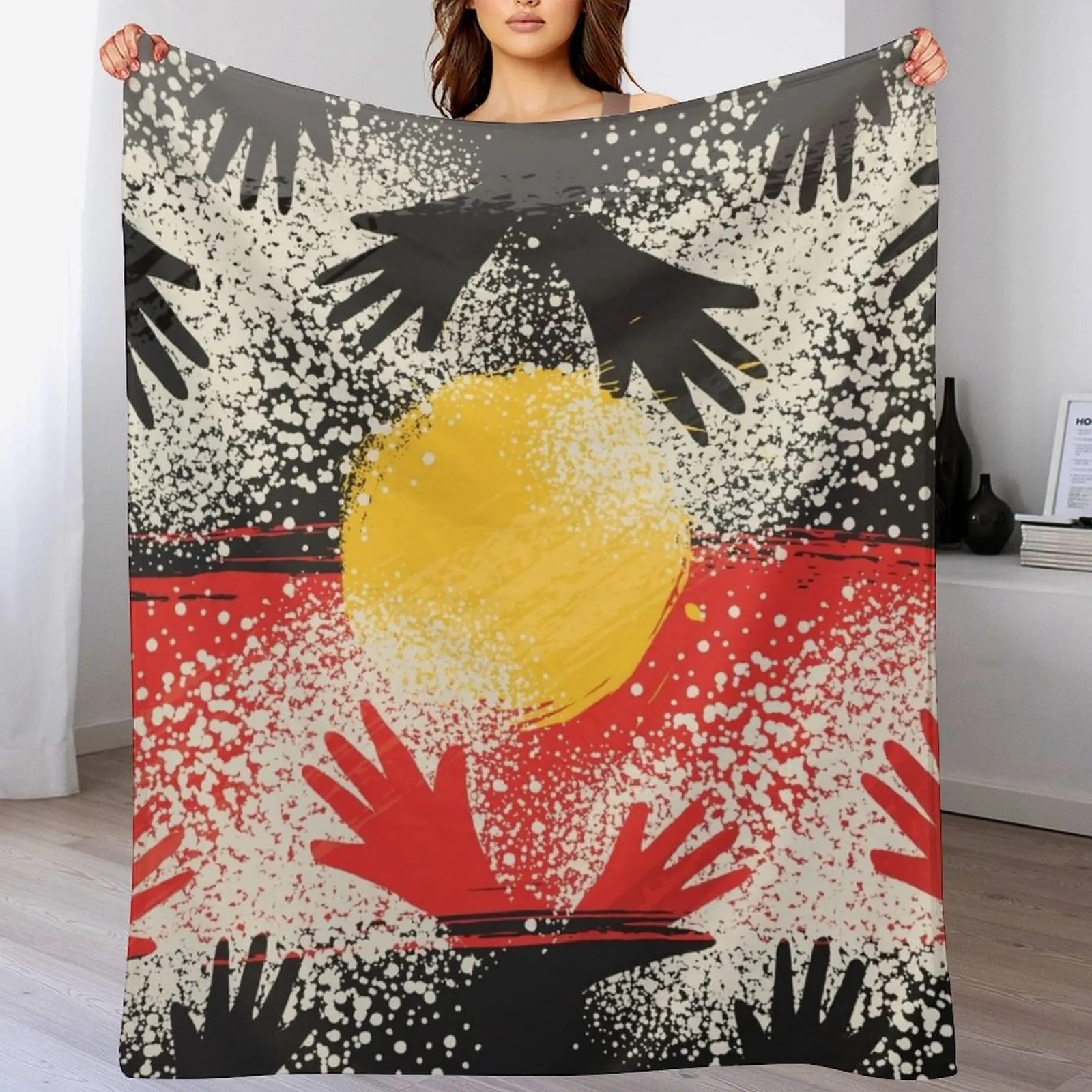 

Awesome Aboriginal Dot Art Throw Blanket sofa bed For Sofa Thin Personalized Gift Plaid on the sofa Blankets