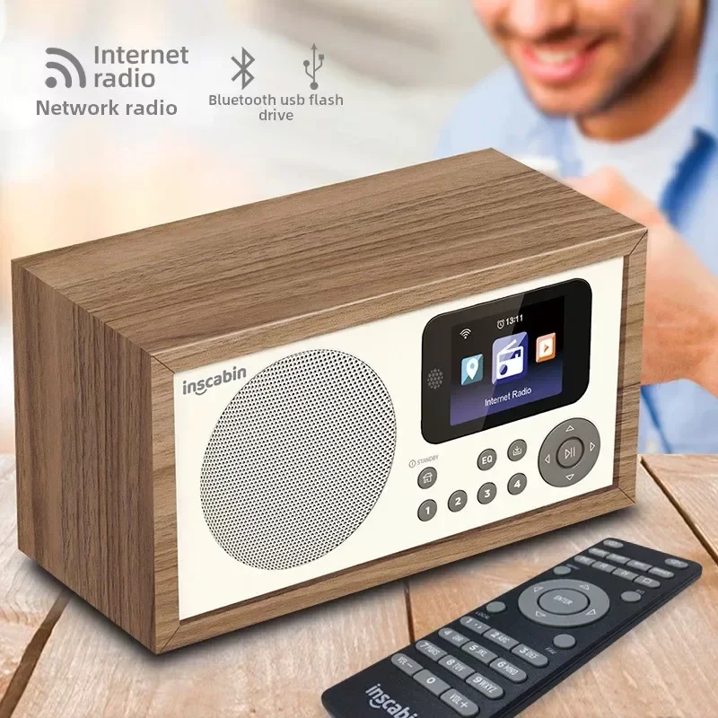 

Retro Portable Internet Digital Radio,Wi-Fi Radio/DAB/FM Radio Wireless BT Speaker,with Remote,Spotify Connect,TFT Colour Screen