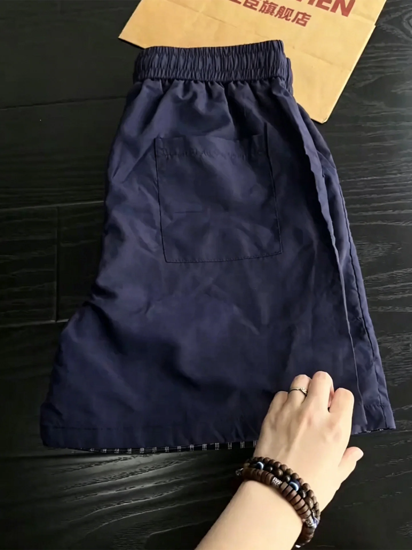 Quick Dry Ice Silk Fitness Training Shorts Men's Summer Checkered Patchwork Loose Fit Elastic Waist Youth Shorts