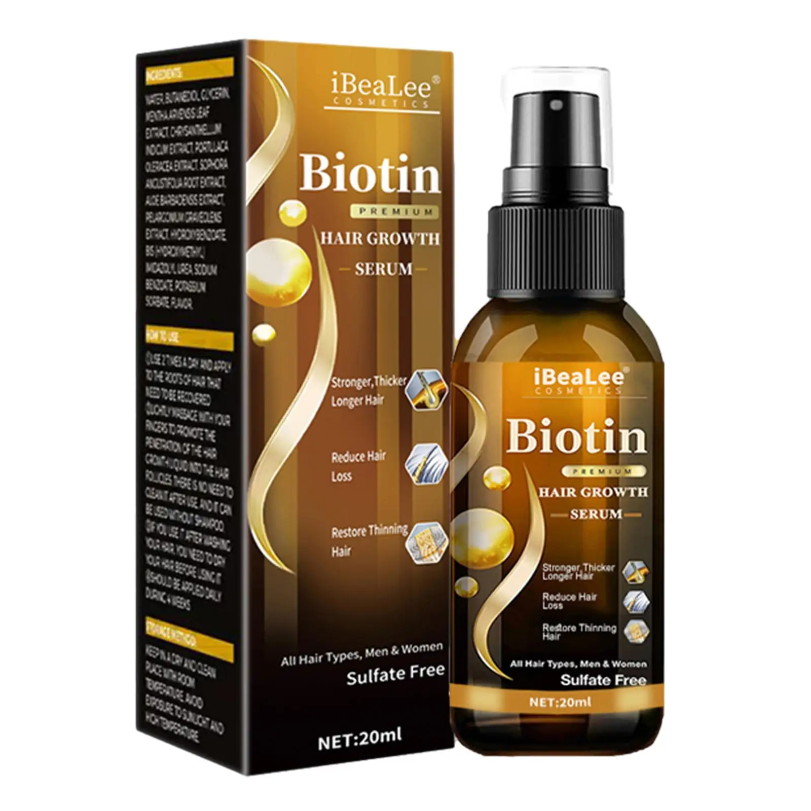 20/80ml 30 cápsulas de biotina reparación del cabello aceite débil reparación del cuero cabelludo suero Spray espesar sueros para el cabello promoción del cuidado del cabello más saludable