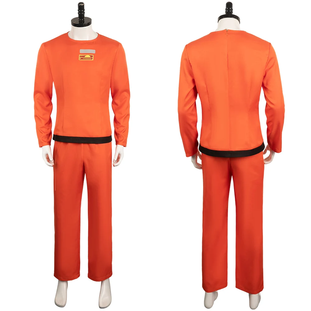 Game Character Cosplay Protective Orange Tops Pants Suit Game Lethal Company Fantasy Disguise Costume Men Halloween Party Suits