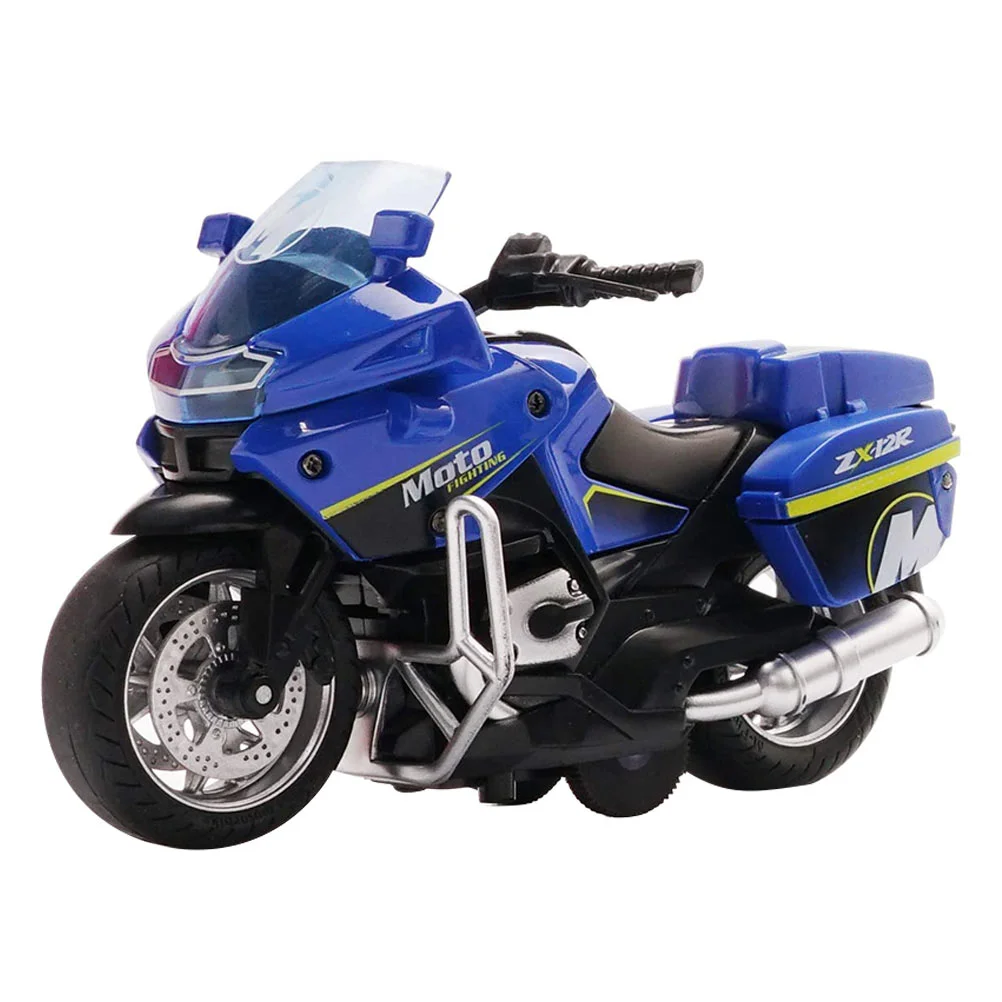 Men's Racing Cars Toys Cartoon Push Go Mini Motorcycle Sound and Light Pull-back Alloy Friction Powered Preschool