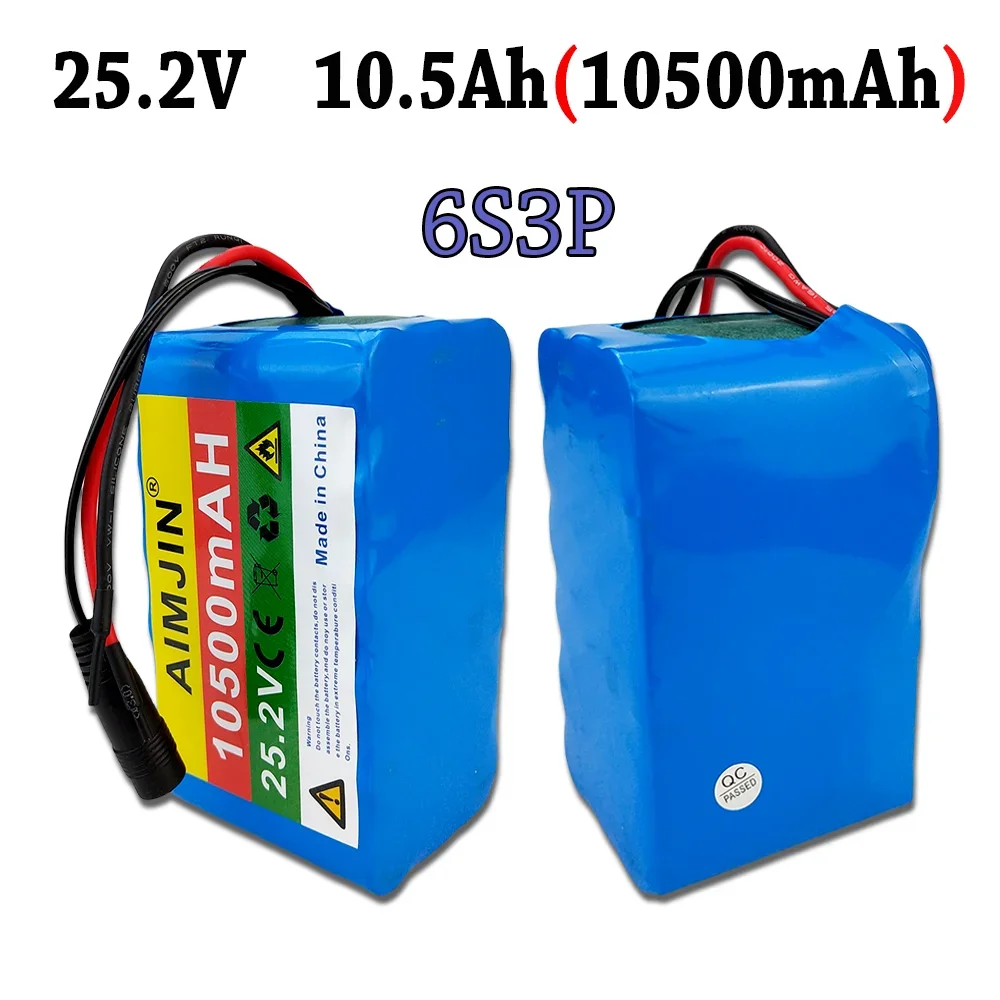 

6S3P 18650 Rechargeable Li-ion Battery Pack 25.2V 10500mAh Suitable for Electric Bikes and Mopeds Built-in BMS