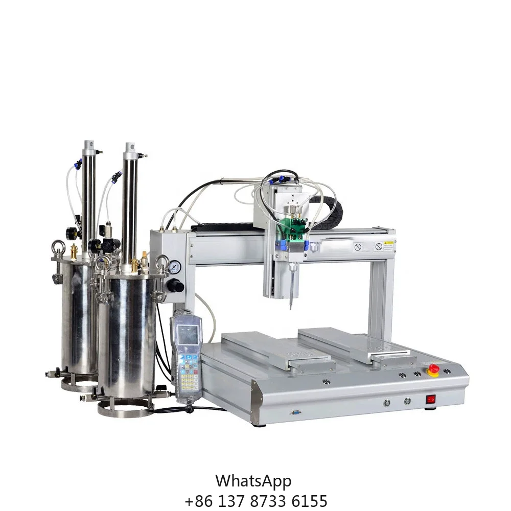 Automatic Glue Dispenser 220V With PLC Control Epoxies AB Glue Bearing Motor Bonding Compatible With 30ml Hot Melt Adhesive