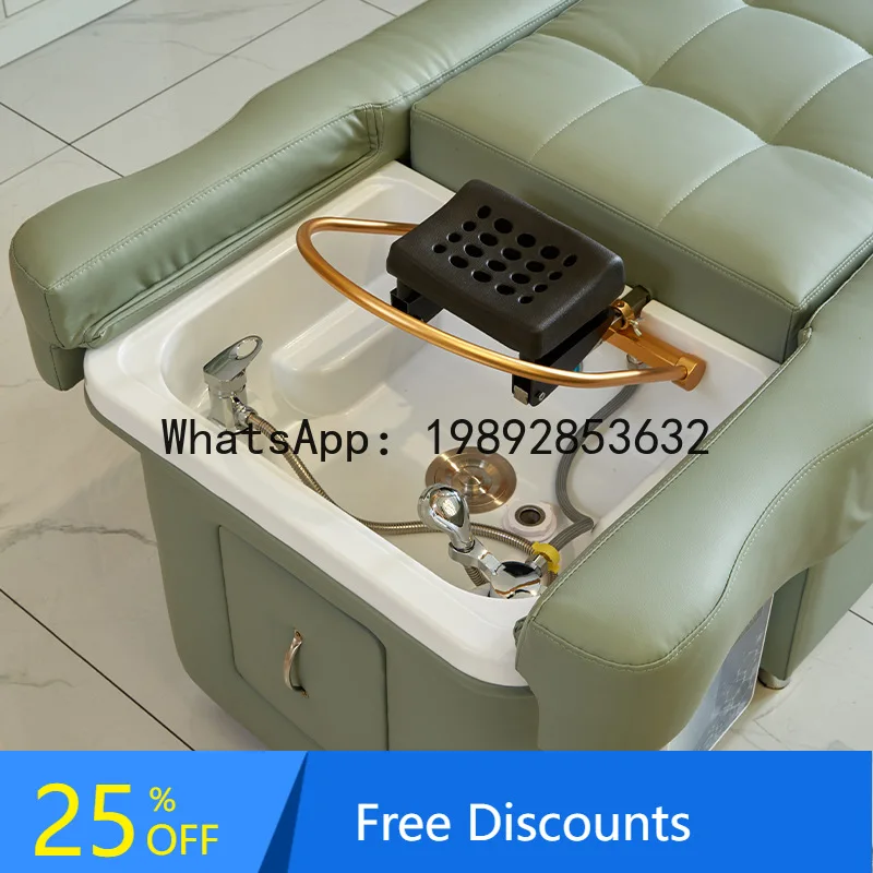 BF Electric Adjustable Shampoo Bed with Constant Temperature Water Circulation, Head Therapy Bed,  Foot Bath, and Foot Therapy