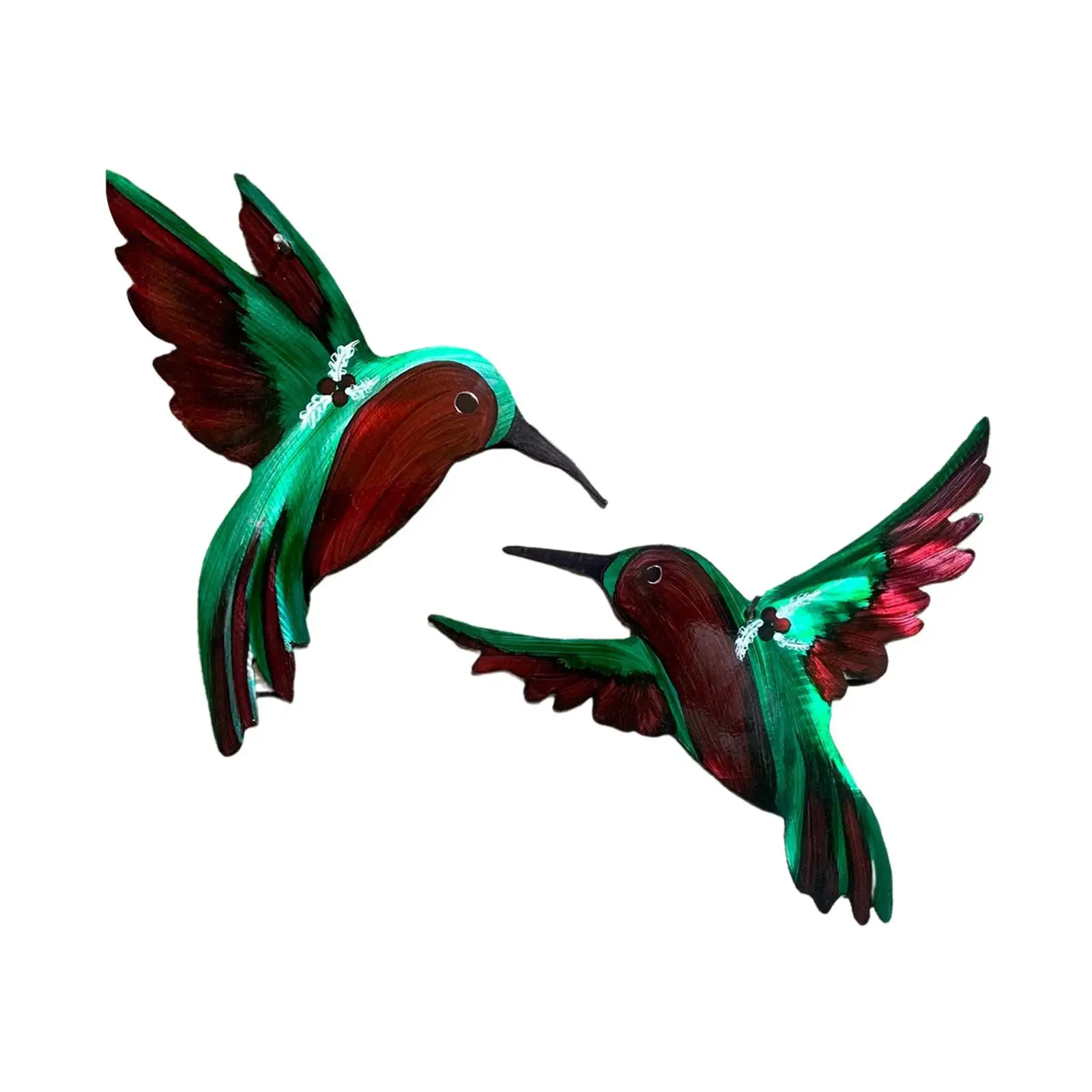 4 Pieces Hummingbird Wall Decor Sculpture Hanging Ornament Garden Birds Waterproof Handmade suitable for bedroom walkway