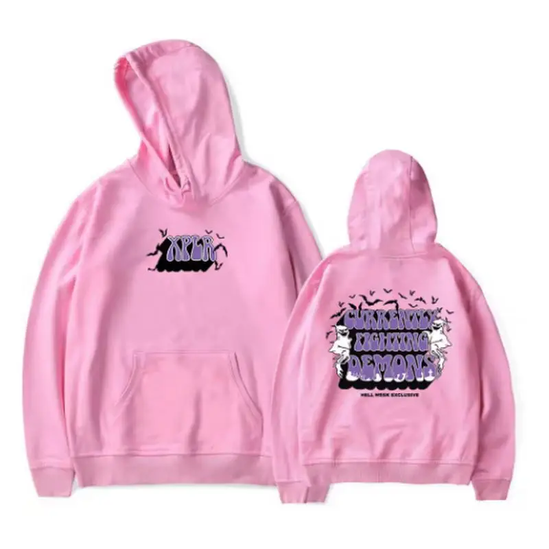 XPLR Sam und Colby Hell Week Fighting Demons HW Halloween Merch Hoodies Unisex Kapuzenpullover Freizeitkleidung – Detail 3