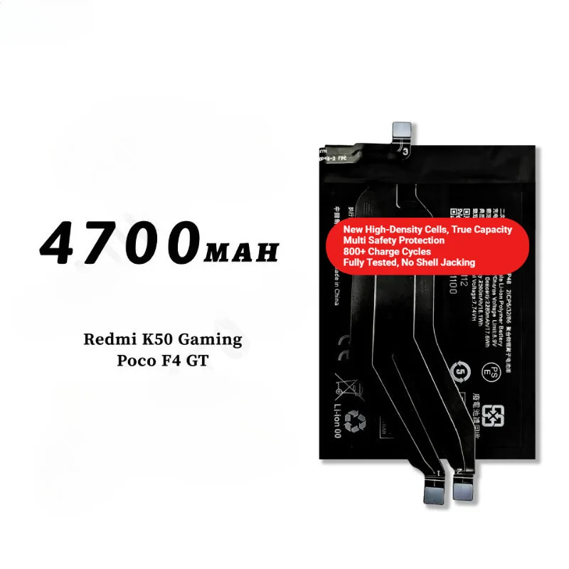 BP48 for Xiaomi Redmi K50 Gaming/Poco F4 GT Phone Battery 0 Cycle High Capacity Battery Replacement Bateria Grade A Cell   Tools