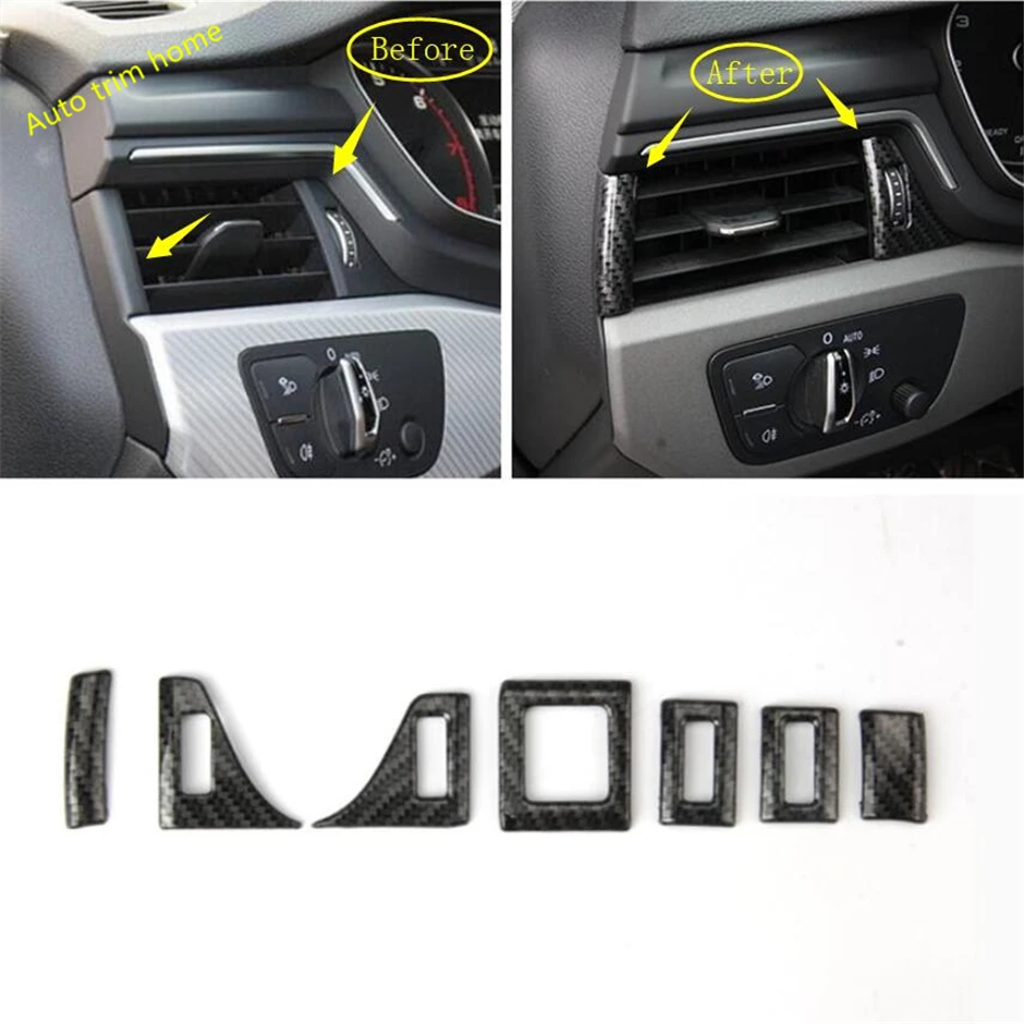 Dashboard Front Air Conditioning Vent AC Outlet Decor Frame Cover Trim Fit For Audi A4 A5 B9 2017 2018 2019 2020 Car Accessories