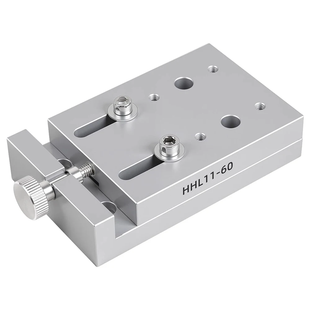 Manual Lead Screw Slide Table, X-Axis Compact Linear Stage, 20mm Travel, 60x100mm Platform