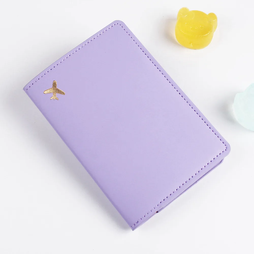 

Bronzing Passport Cover Document Bag Airplane Travel Passport Protector Passport Holder Portemonnee Pu Card Case Gift